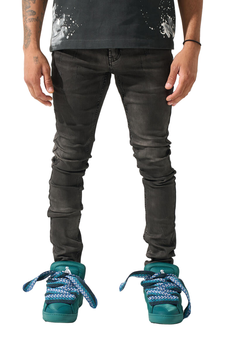 SERENEDE Steam Fitted Jeans Dark Grey