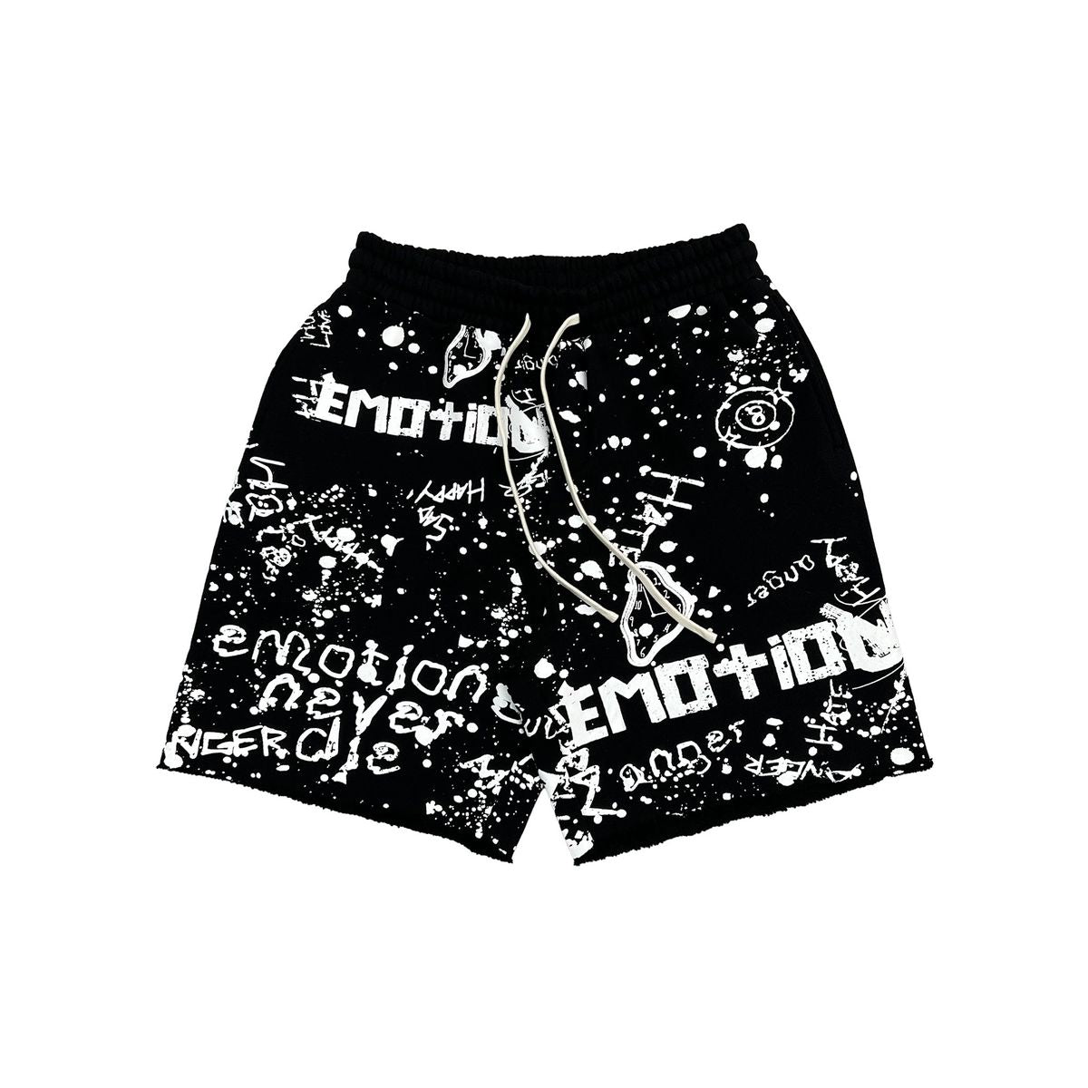 Mixed Emotion Graffiti Sweatshorts Black