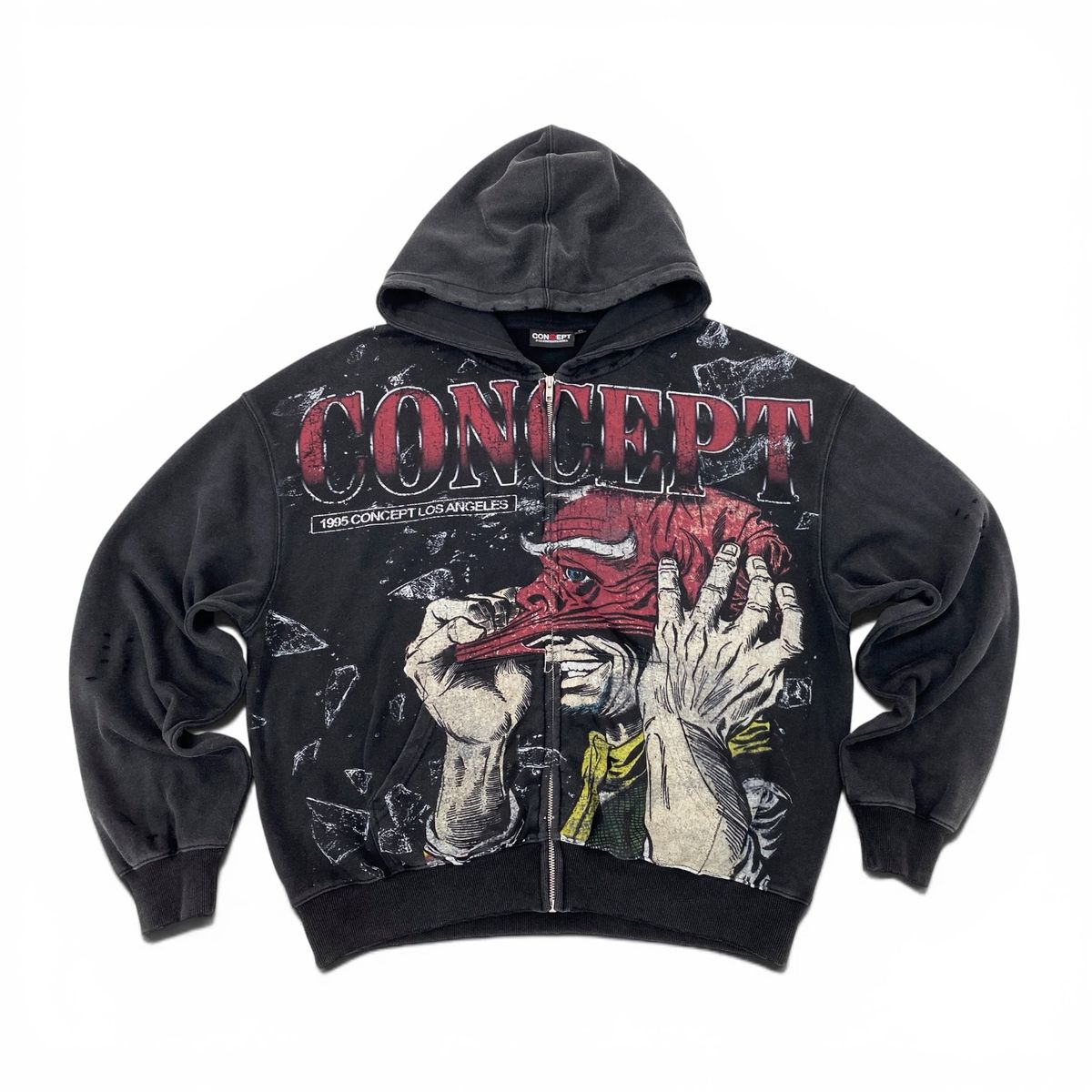 Concept LA 1995 Facade Zip Up Hoodie Black