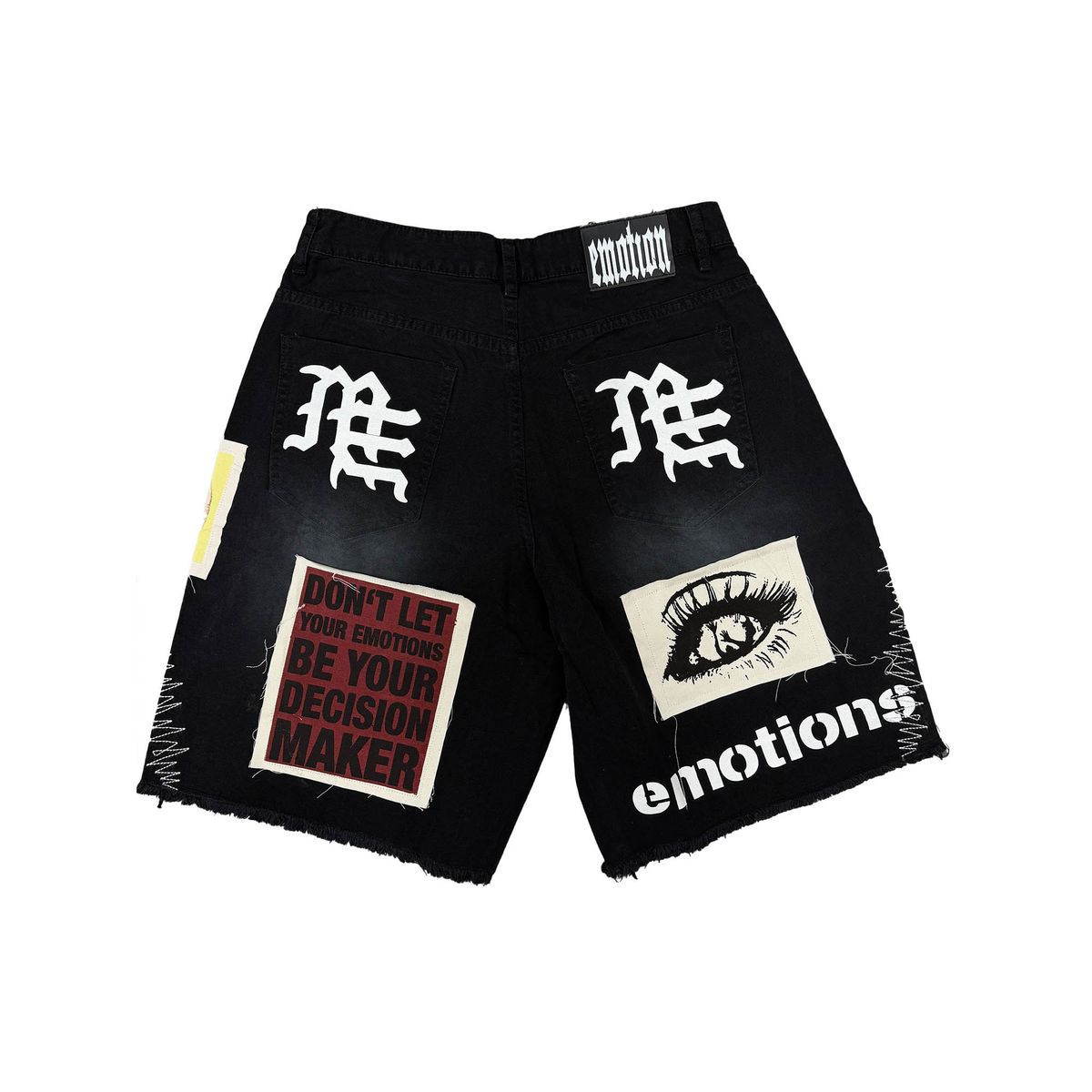 Mixed Emotion Chaos Carpenter Denim Shorts Black
