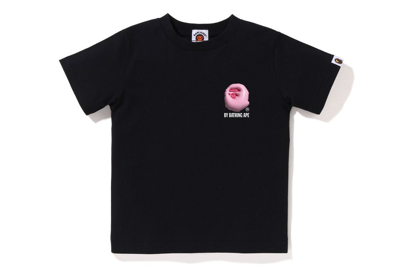 BAPE Pink 3D Art Ape Head Tee Black