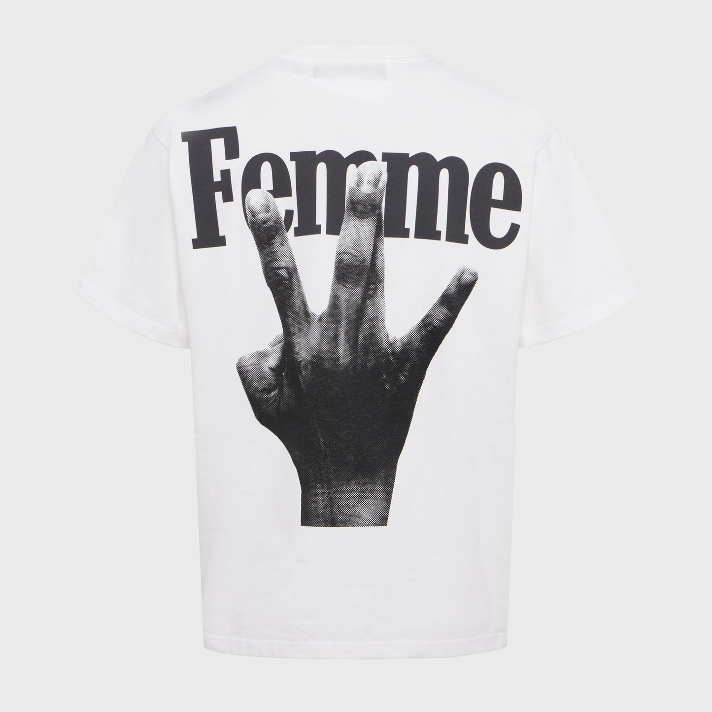 Homme Femme Black Twisted Fingers Tee White