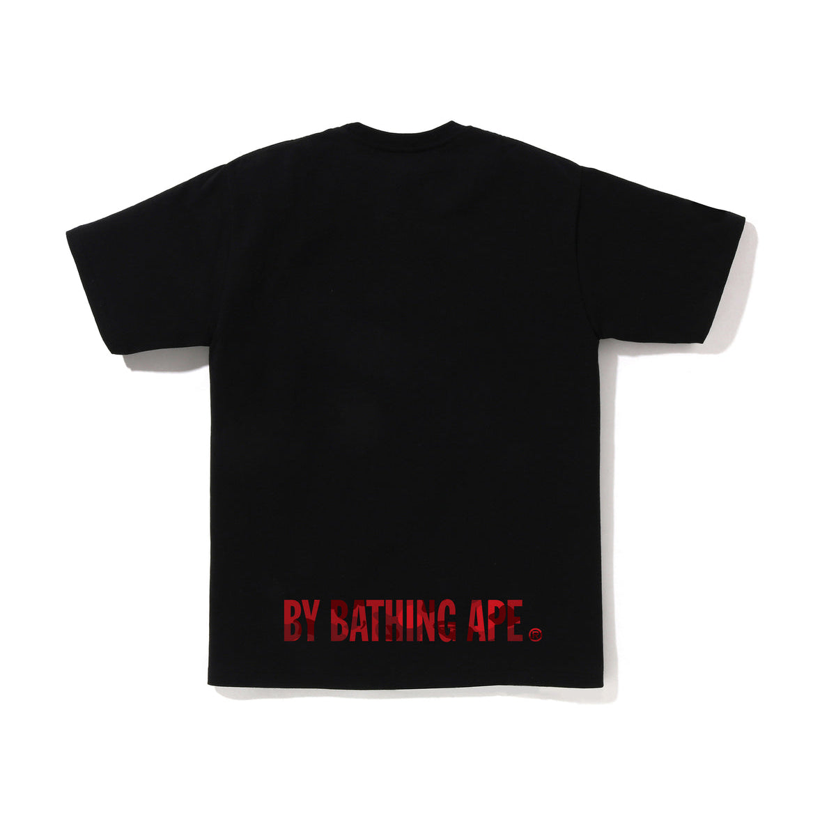 BAPE Red Color Camo Ape Face Sta Tee Black