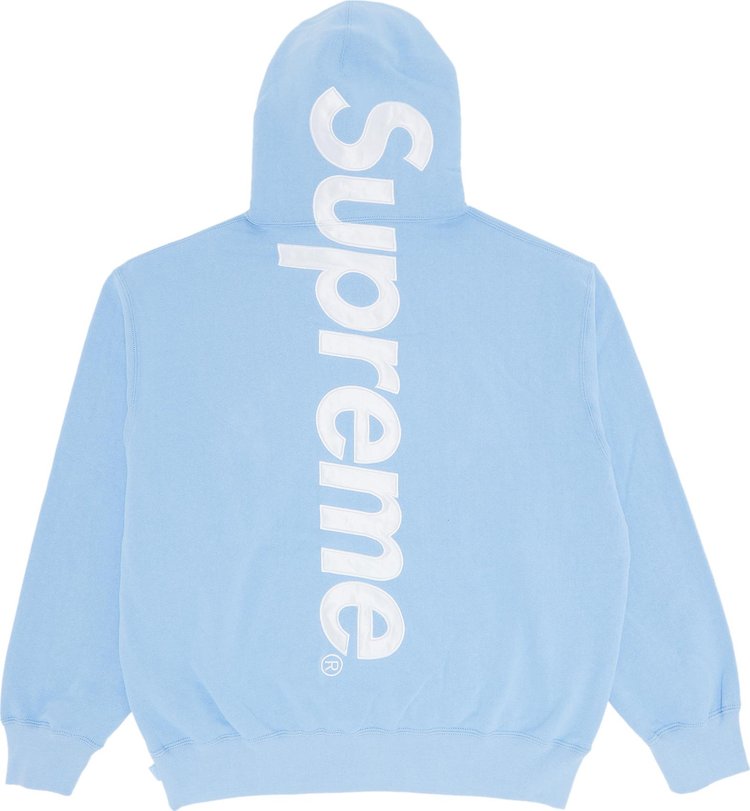 Supreme Satin Applique Hoodie (FW24) Light Blue