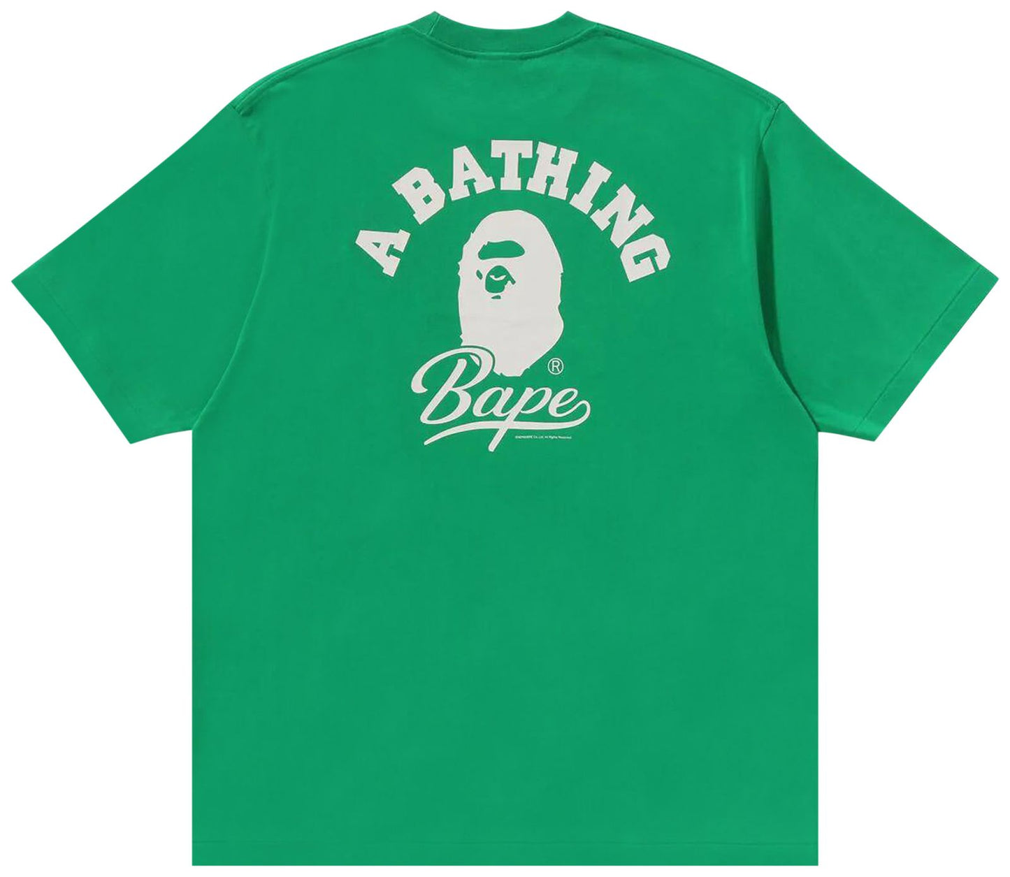 BAPE Cursive College Logo Tee Lucky Green