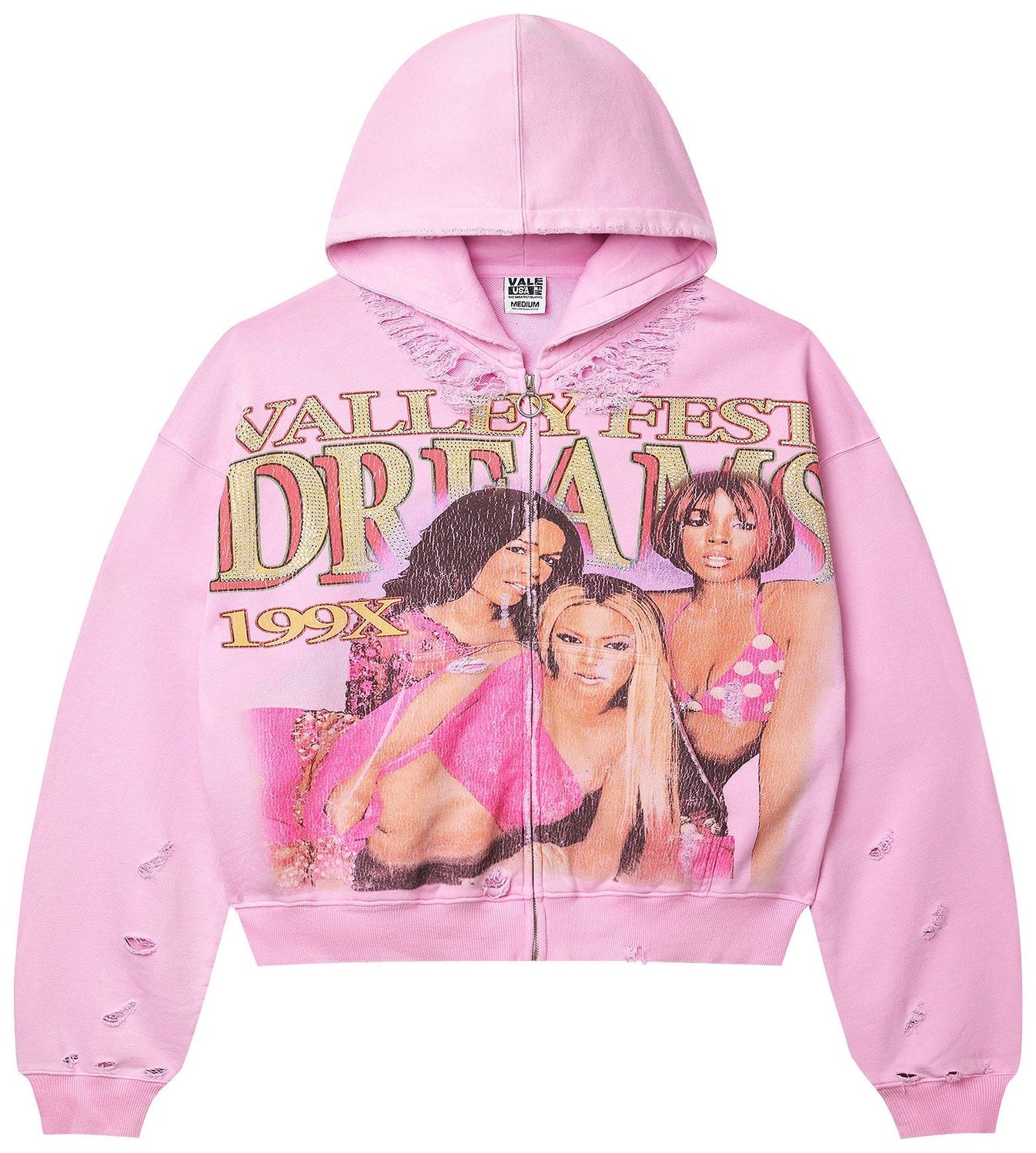 VALE Valley Fest Dreams Zip Up Hoodie Pink