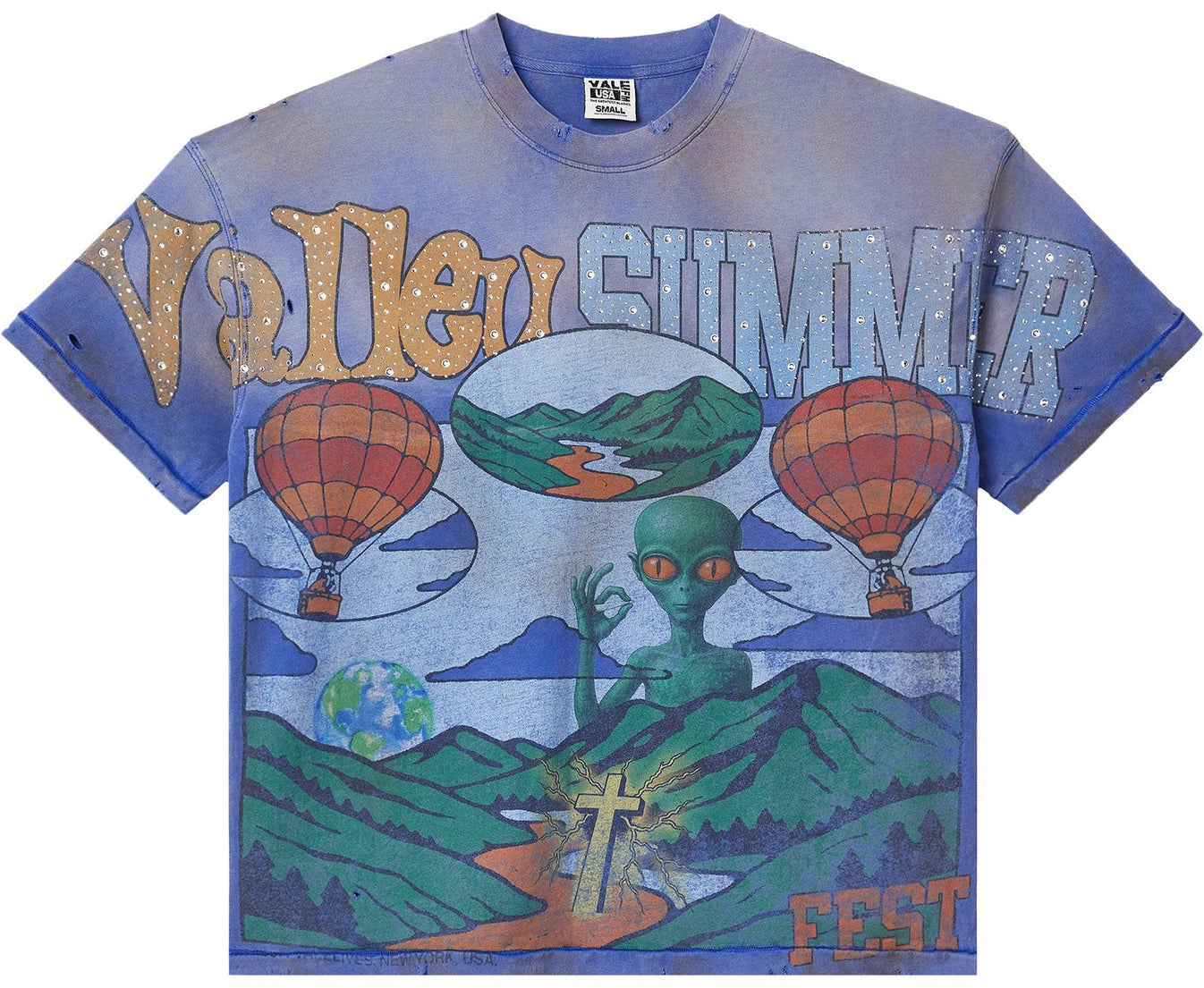 VALE Summer Slam Bling Tee Vintage Blue