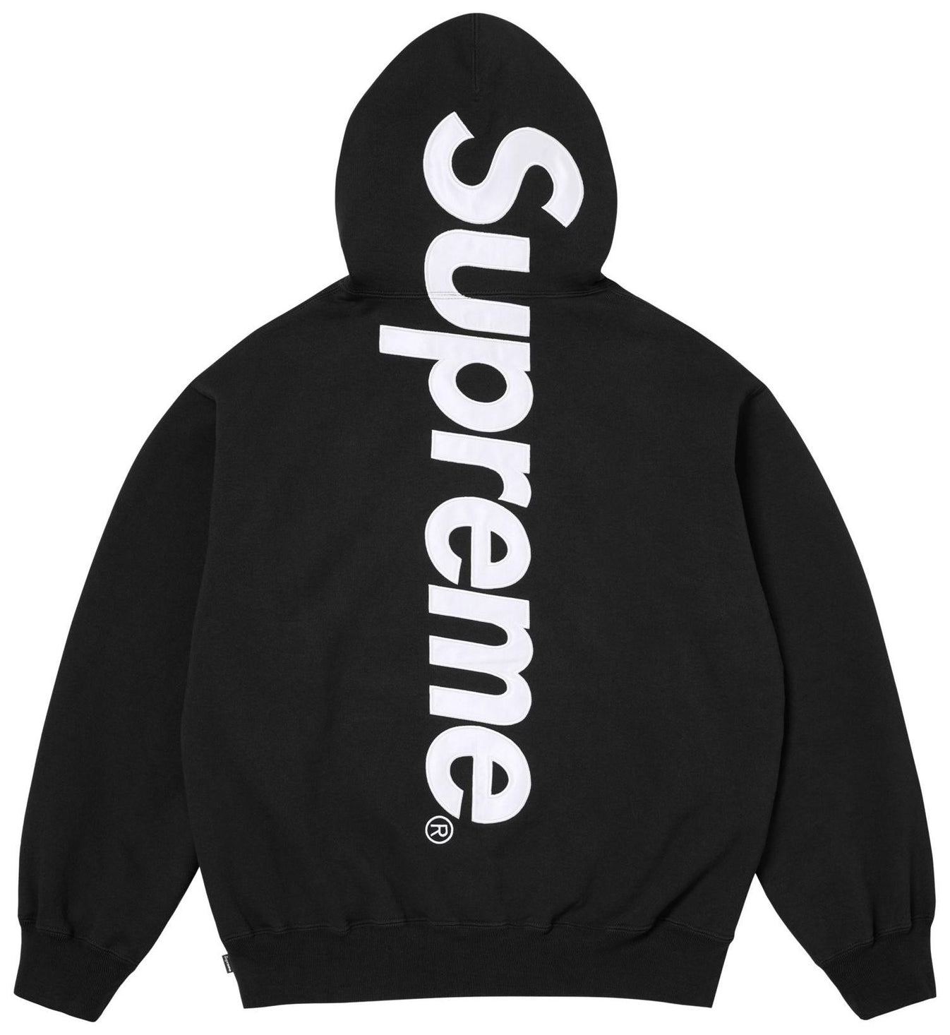 Supreme Satin Appliqué Hoodie (FW25) Black