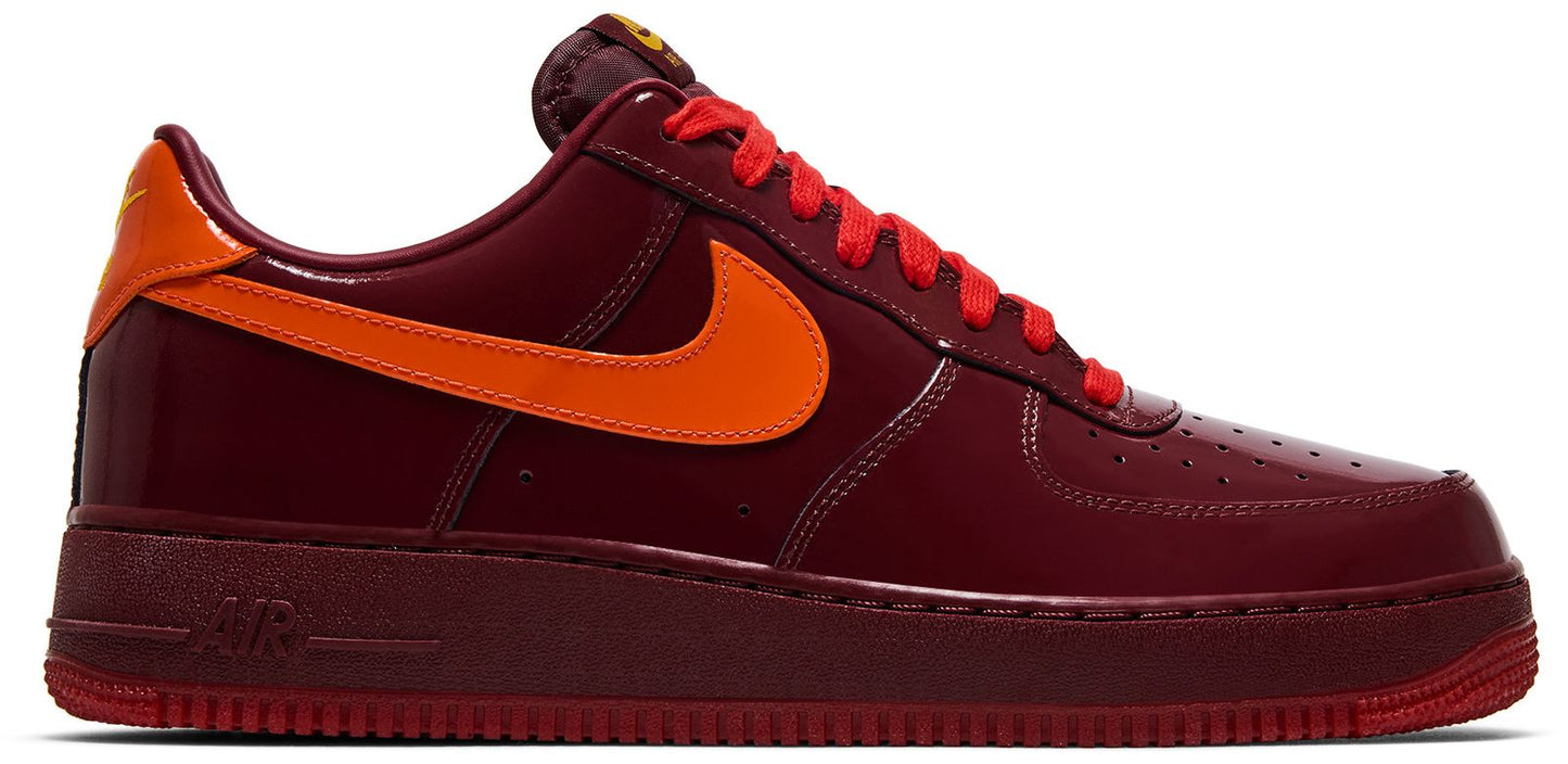 Nike Air Force 1 Low Patent Leather Dark Team Red Safety Orange