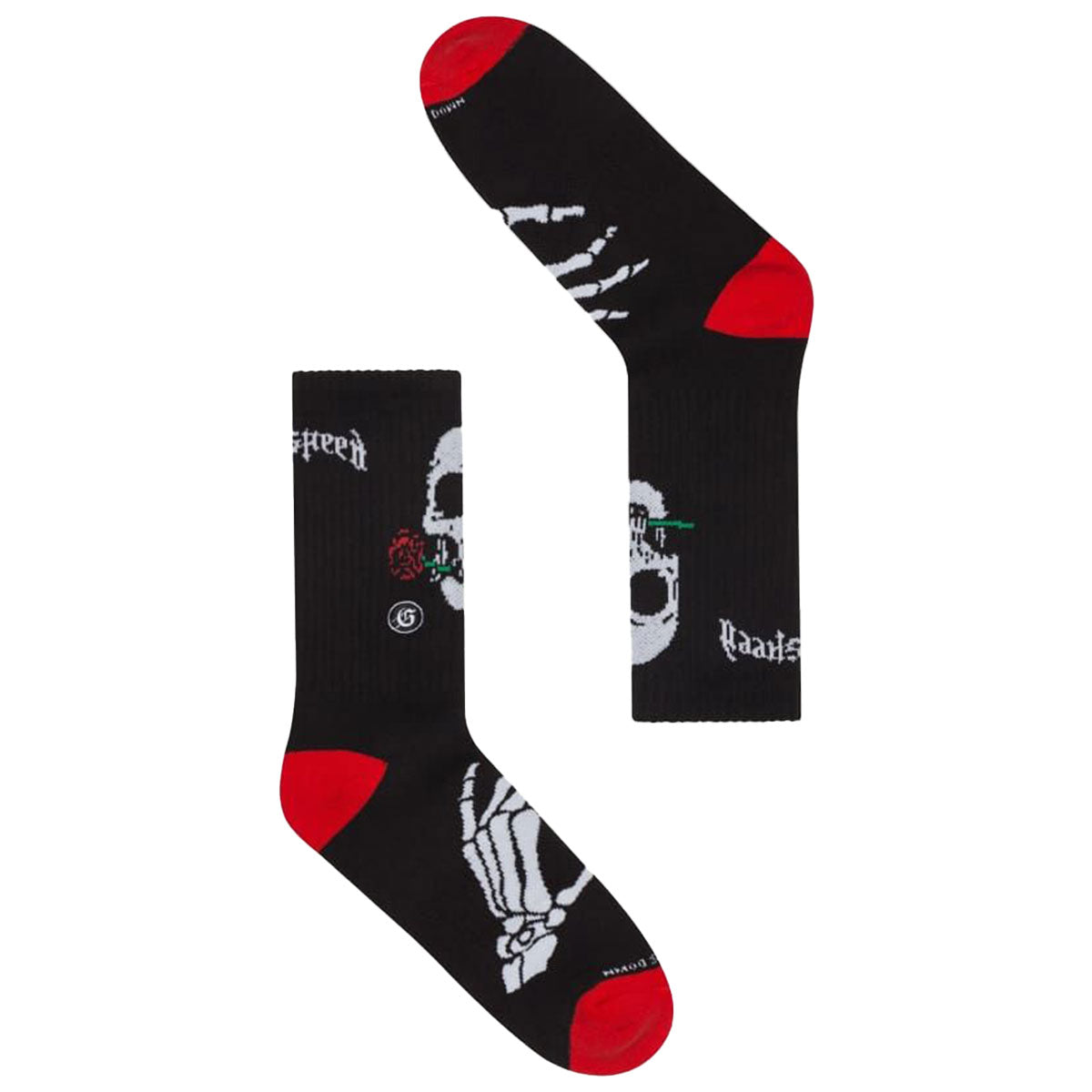 Godspeed Skull & Roses Socks Red