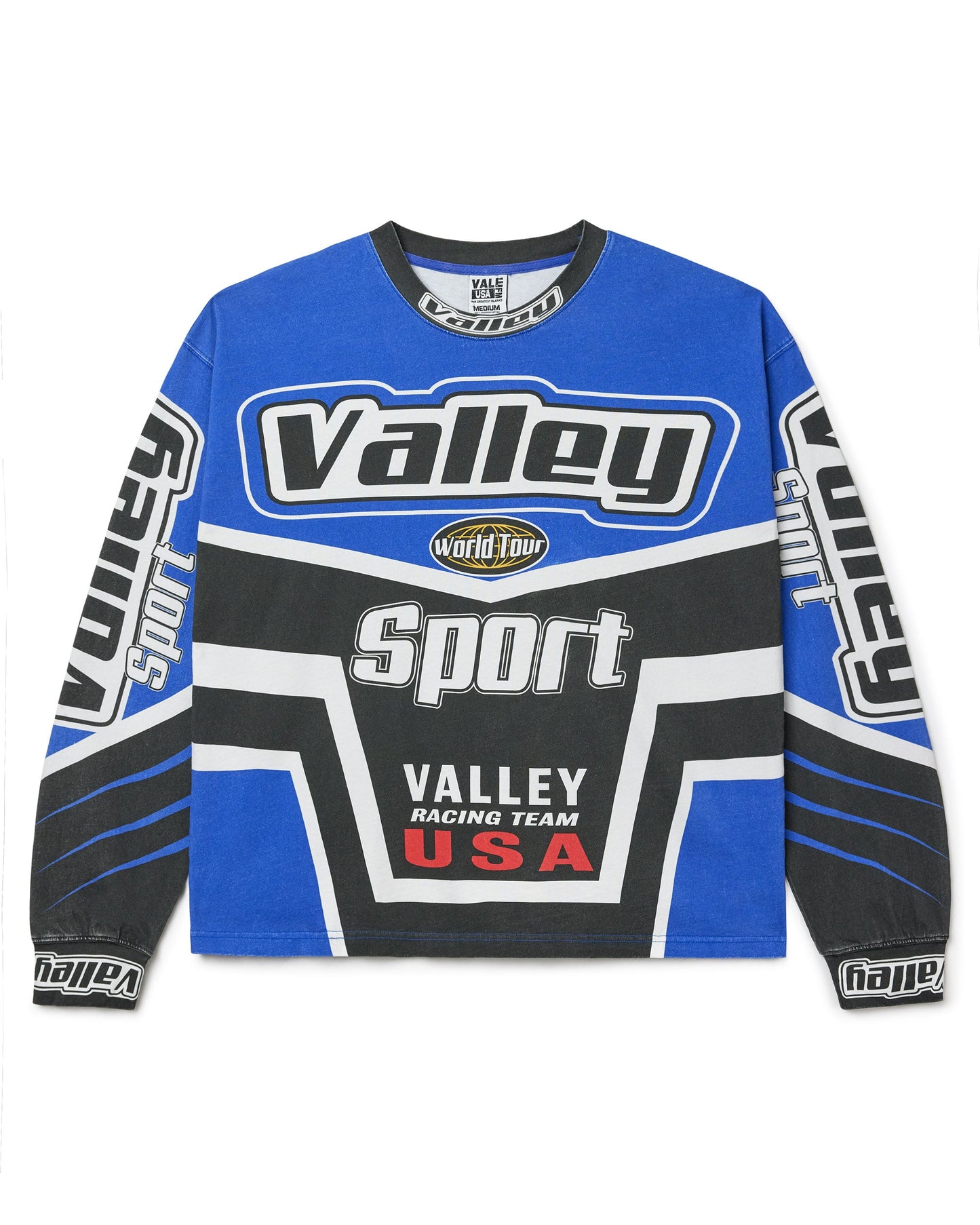 VALE Valley Racing Motocross Long Sleeve Tee Blue
