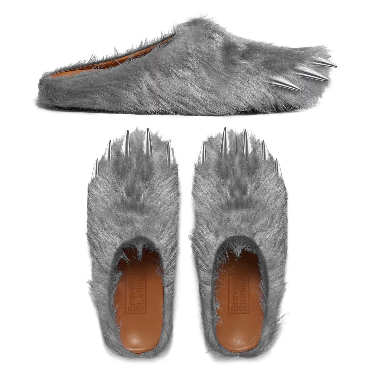 Bravest Studios Bear Claw Slipper Grey