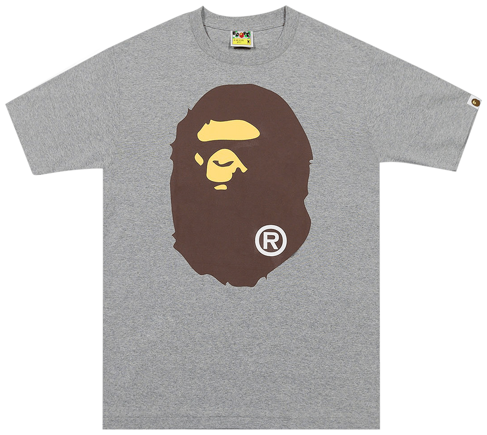 BAPE Brown Big Ape Head Tee Grey