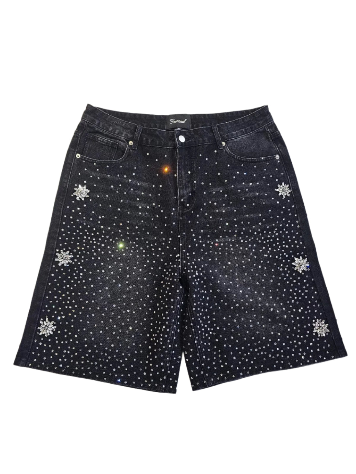 Fraternal Washed Black Astro Denim Shorts