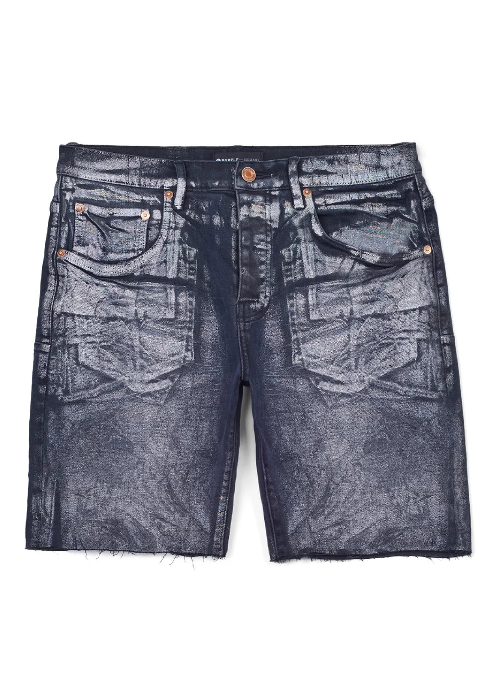 Purple Brand Washed Black Iridescent Pearl Jeans Shorts