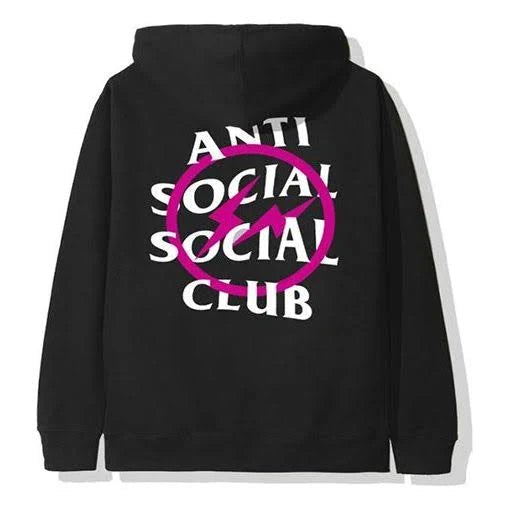 Anti Social Social Club Fragment Hoodie Black Pink