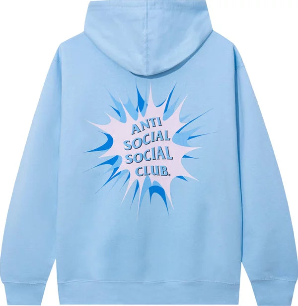 Anti Social Social Club Stunned Text Hoodie Light Blue