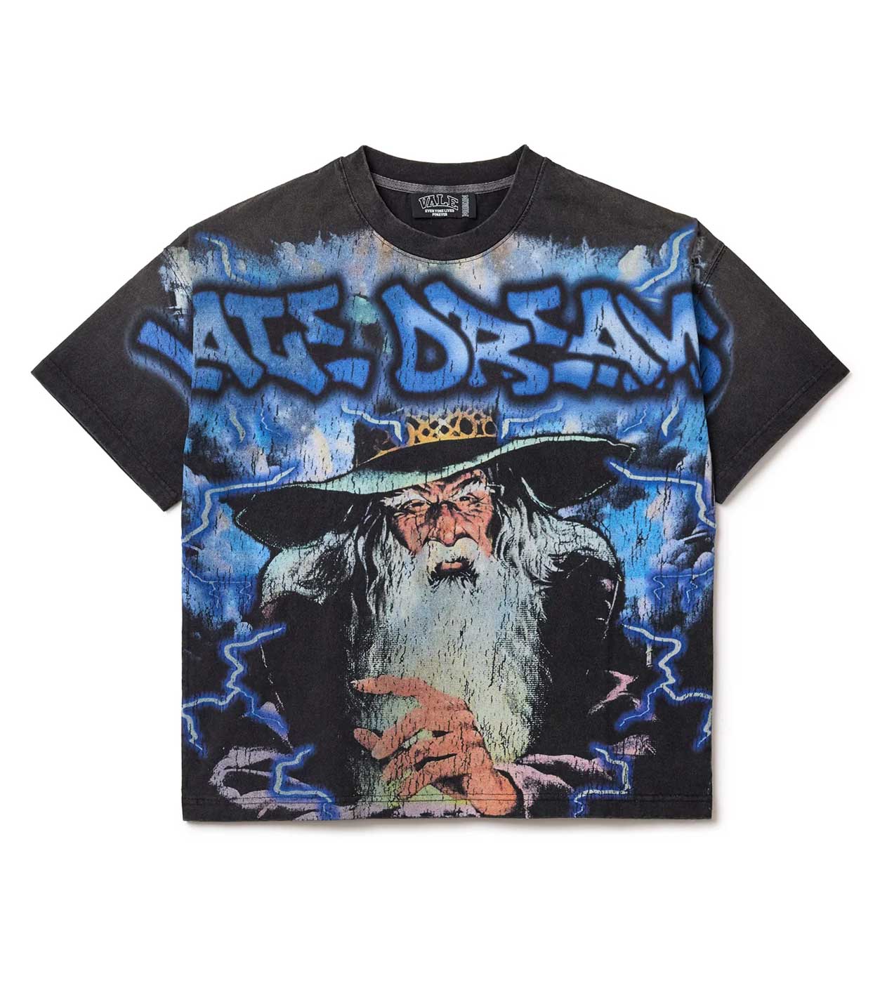 Vale Forever Blue Wizard Tee Vintage Black
