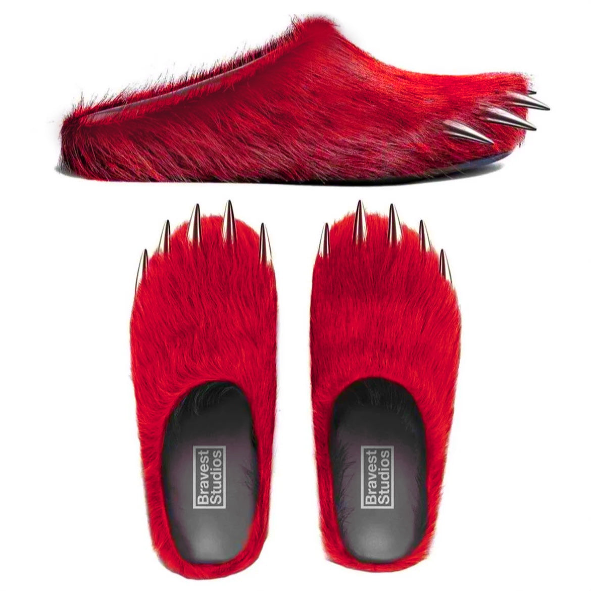 Bravest Studios Bear Claw Slipper Red