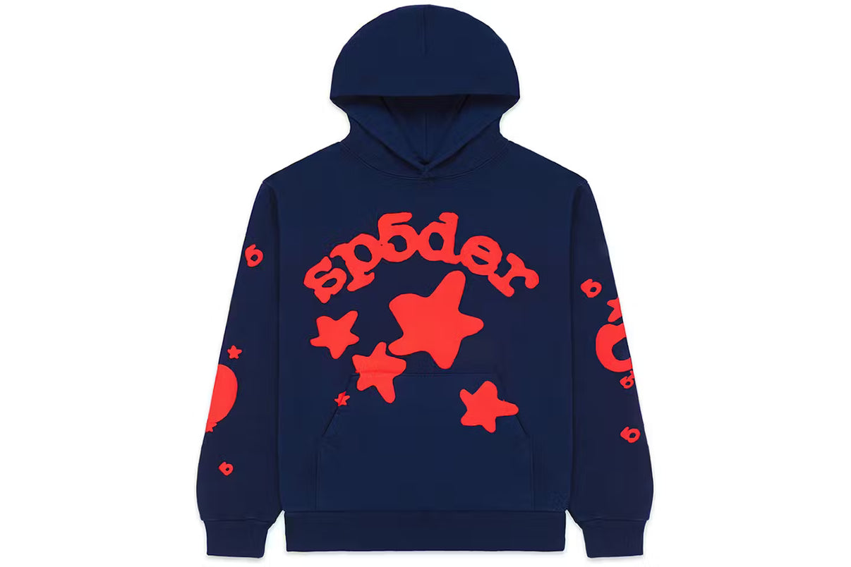 SP5DER Beluga Hoodie Red Navy