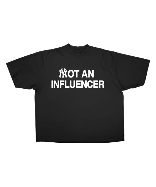 Not An Influencer Yankees Tee Black