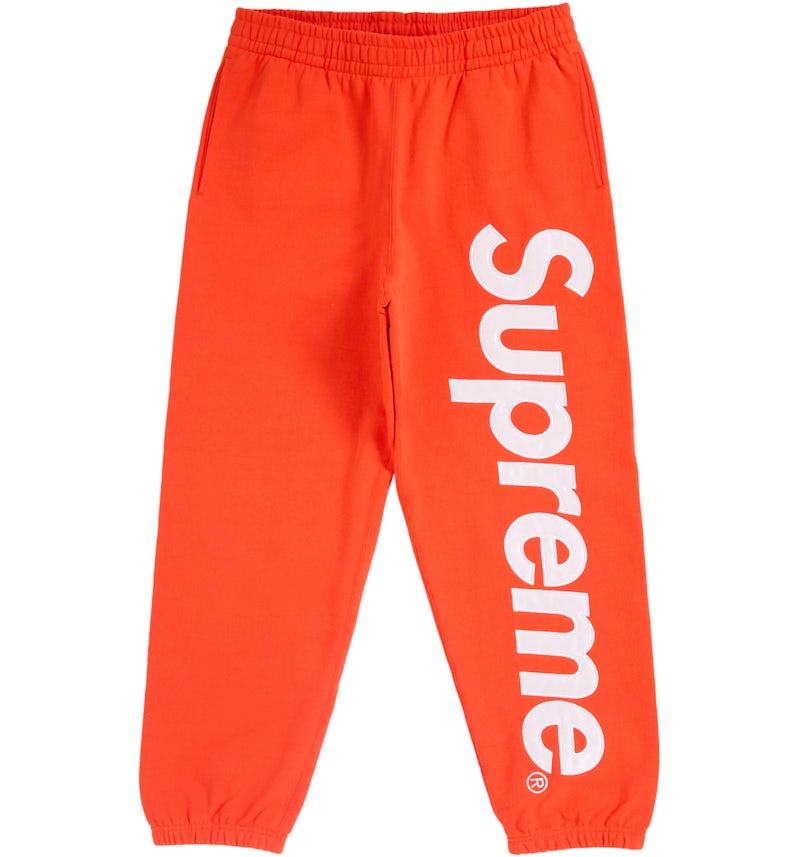 Supreme Satin Applique Sweatpants (FW24) Bright Orange