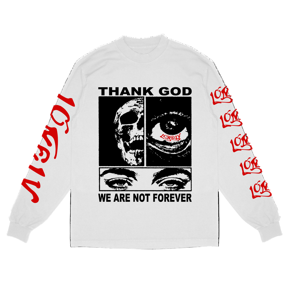 LHC Thank God Long Sleeve Tee White