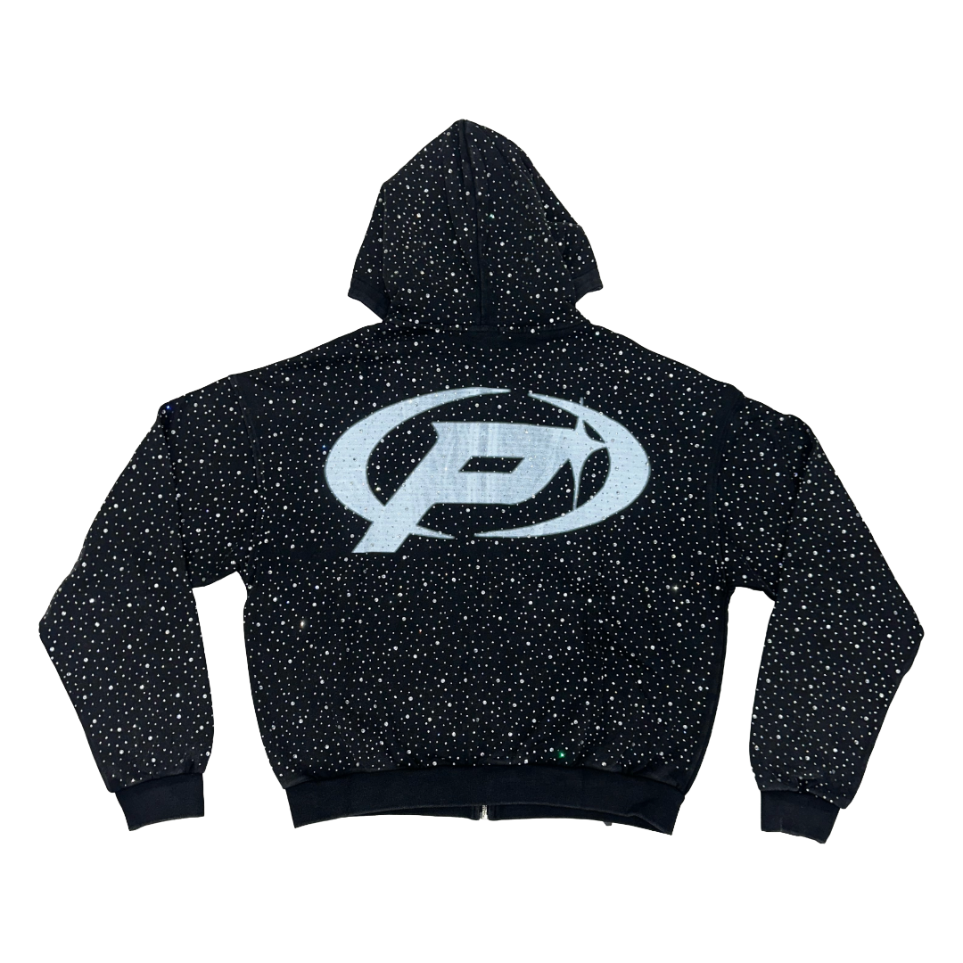 Prestige Co. Diamond Zip Up Hoodie Black