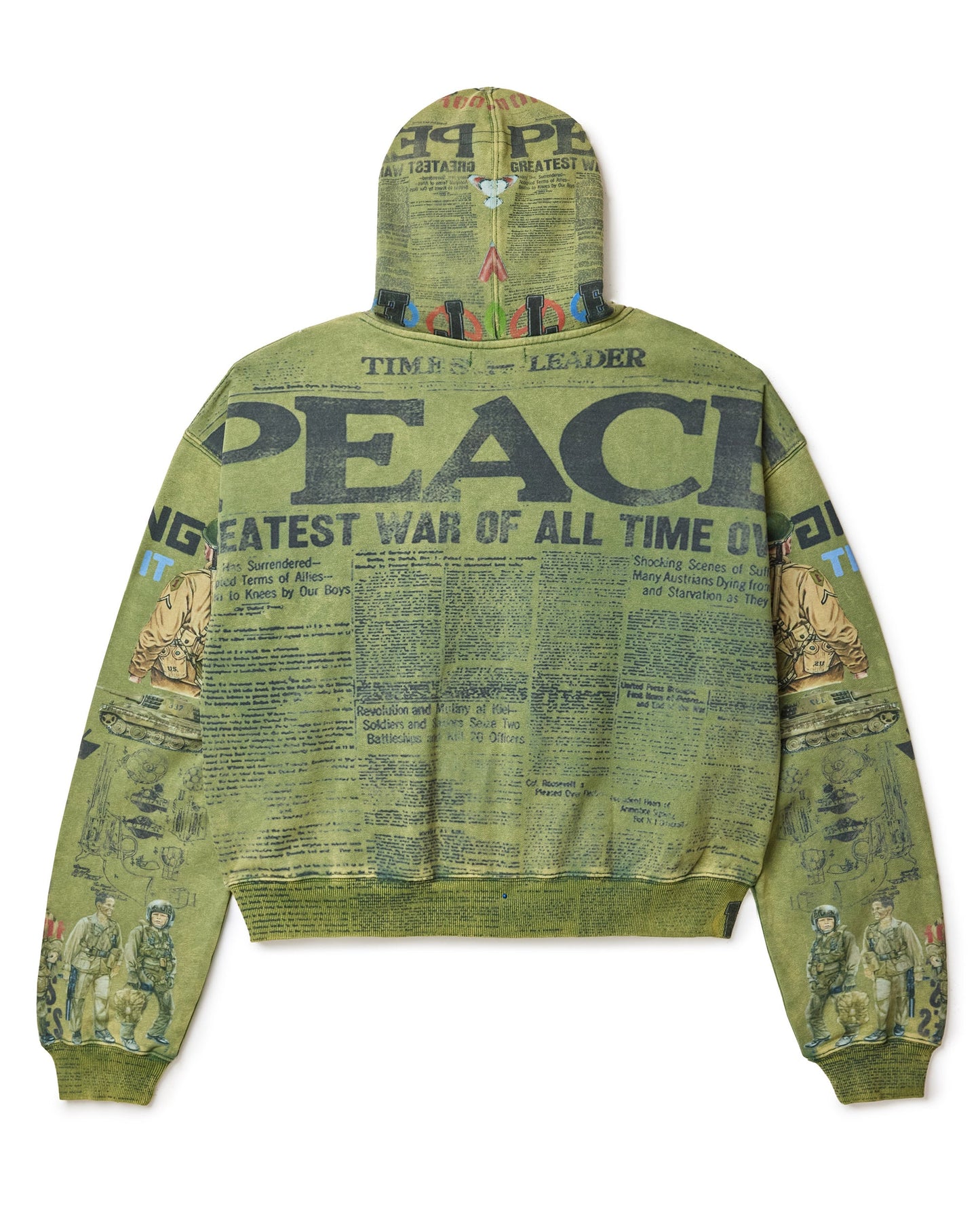 VALE Peace Zip Up Hoodie Olive