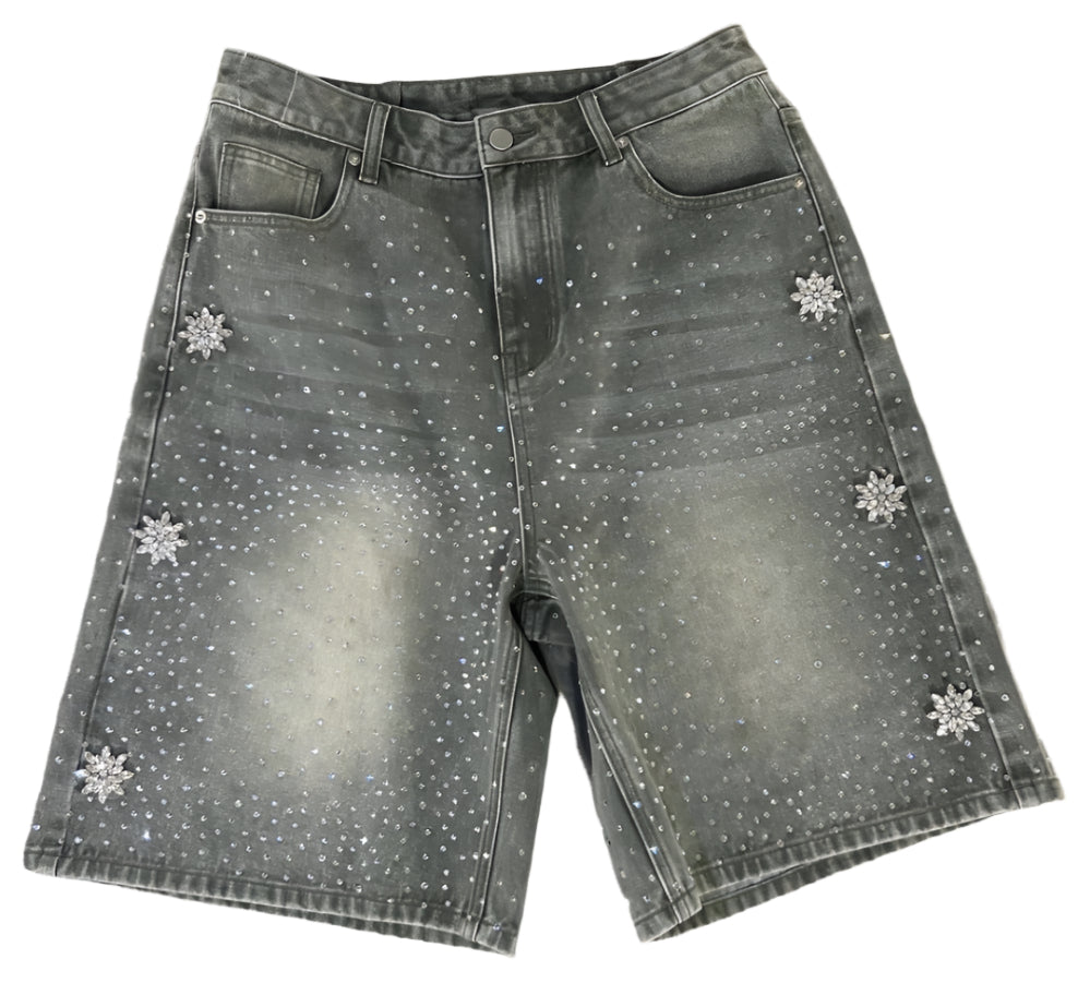 Fraternal Washed Olive Astro Denim Shorts