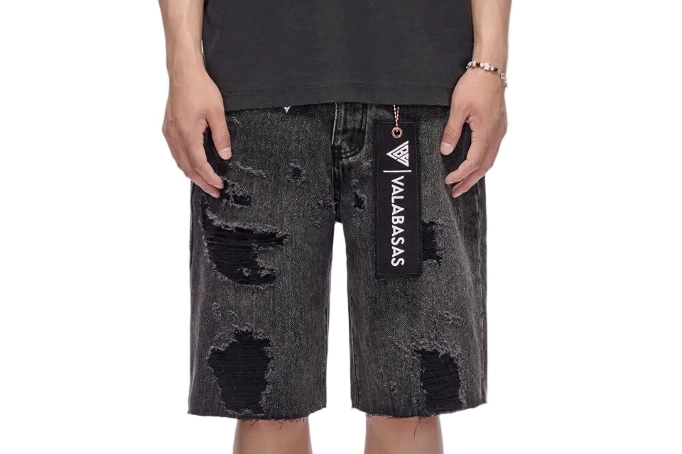 Valabasas Compass Denim Shorts Grey Wash
