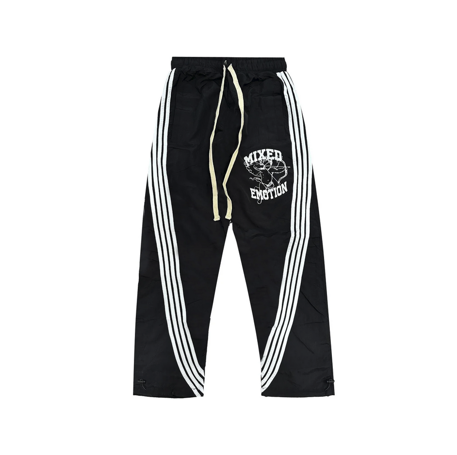 Mixed Emotion Striped Track Pants Black