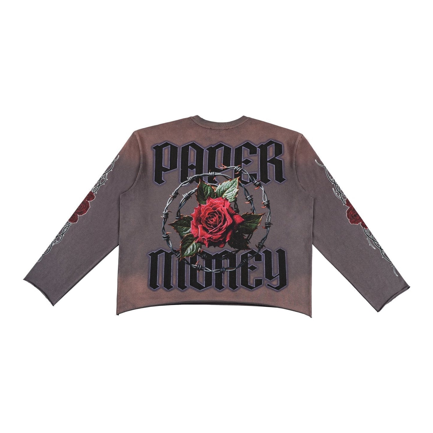 Paper Money Brand Death Race Long Sleeve Tee Brown