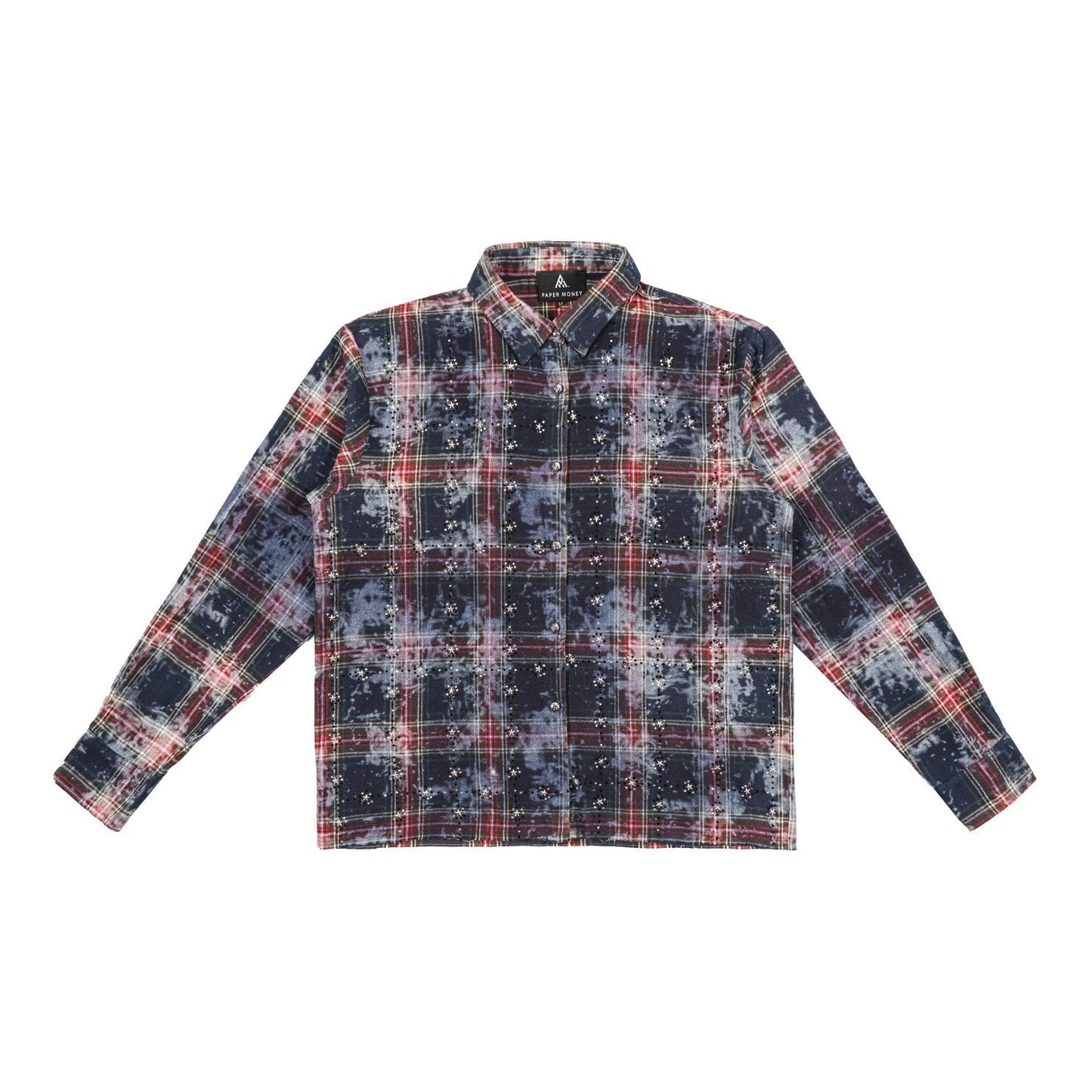 Paper Money Brand Rhinestone Flannel Navy