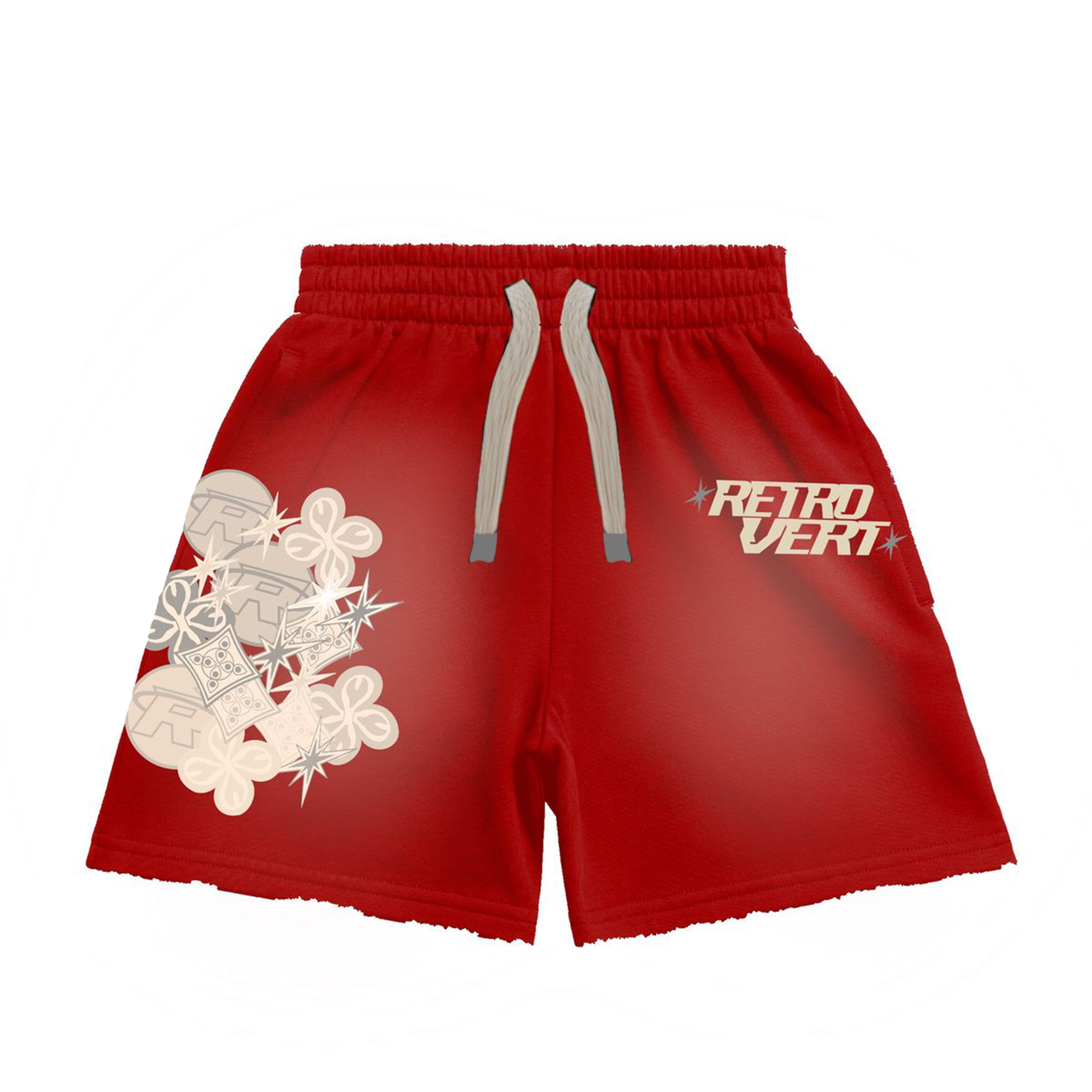 Retrovert Cluster Patch Shorts Red