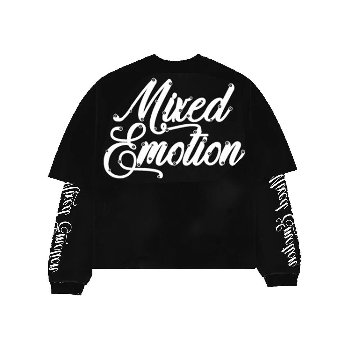 Mixed Emotion Blur Thermal Long Sleeve Tee Black