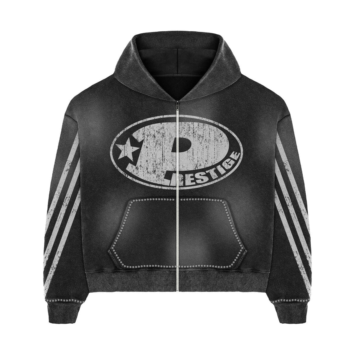 Prestige Co. Big "P" Zip Up Hoodie Black
