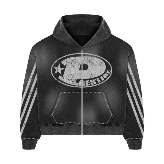Prestige Co. Big "P" Zip Up Hoodie Black