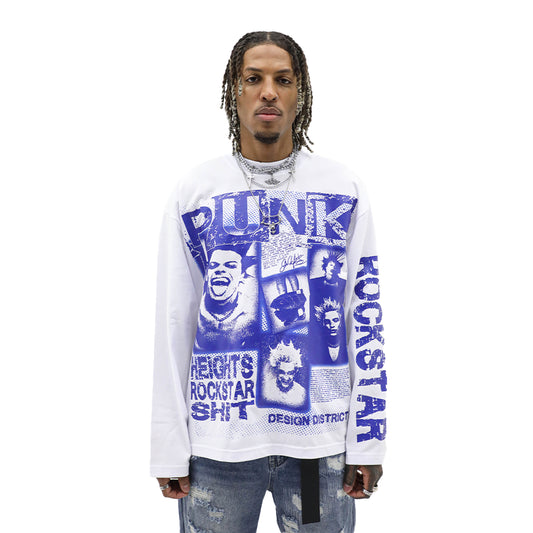 Heights District Rockstar Long Sleeve Tee White