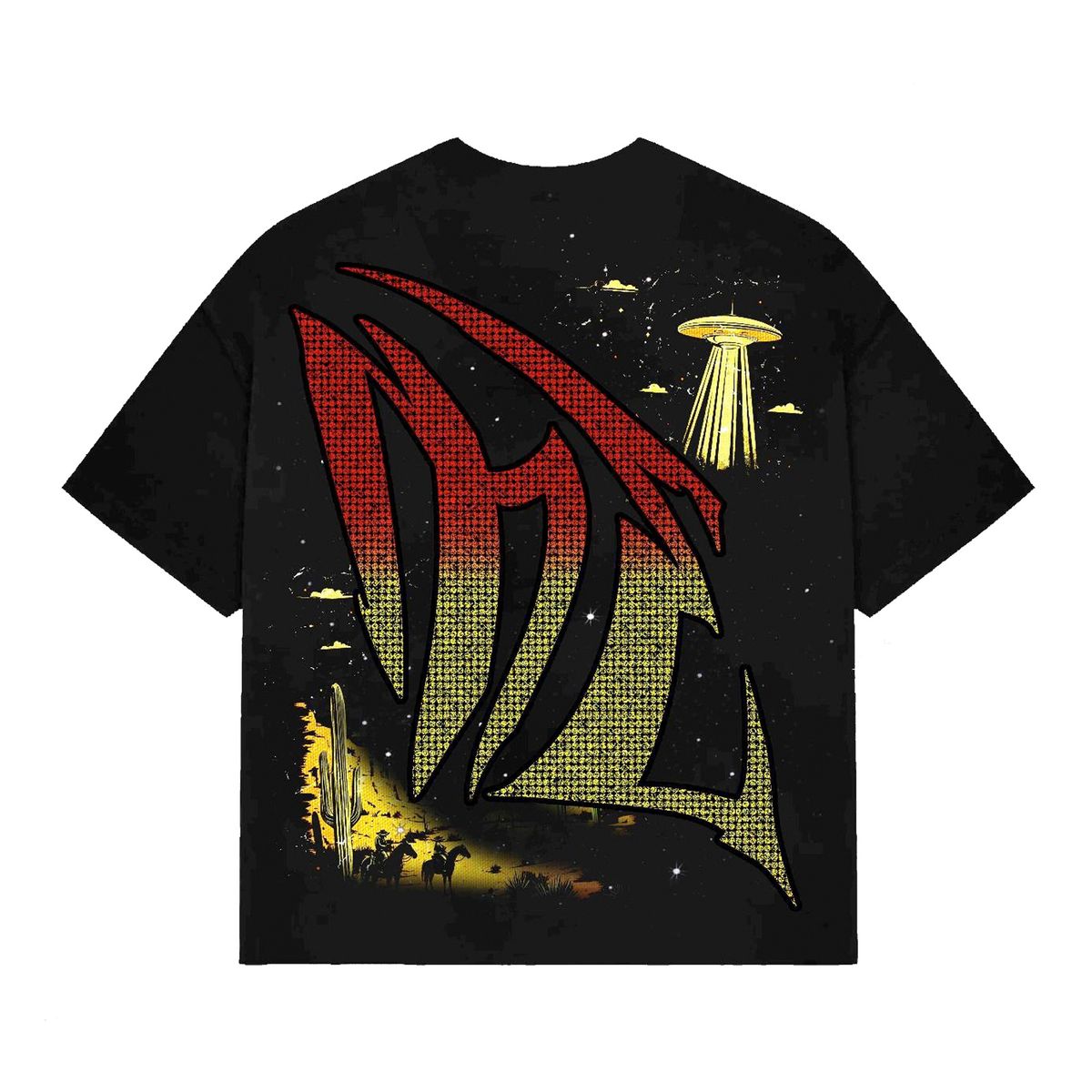 Mixed Emotion Alien Ranger Rhinestone Tee Black