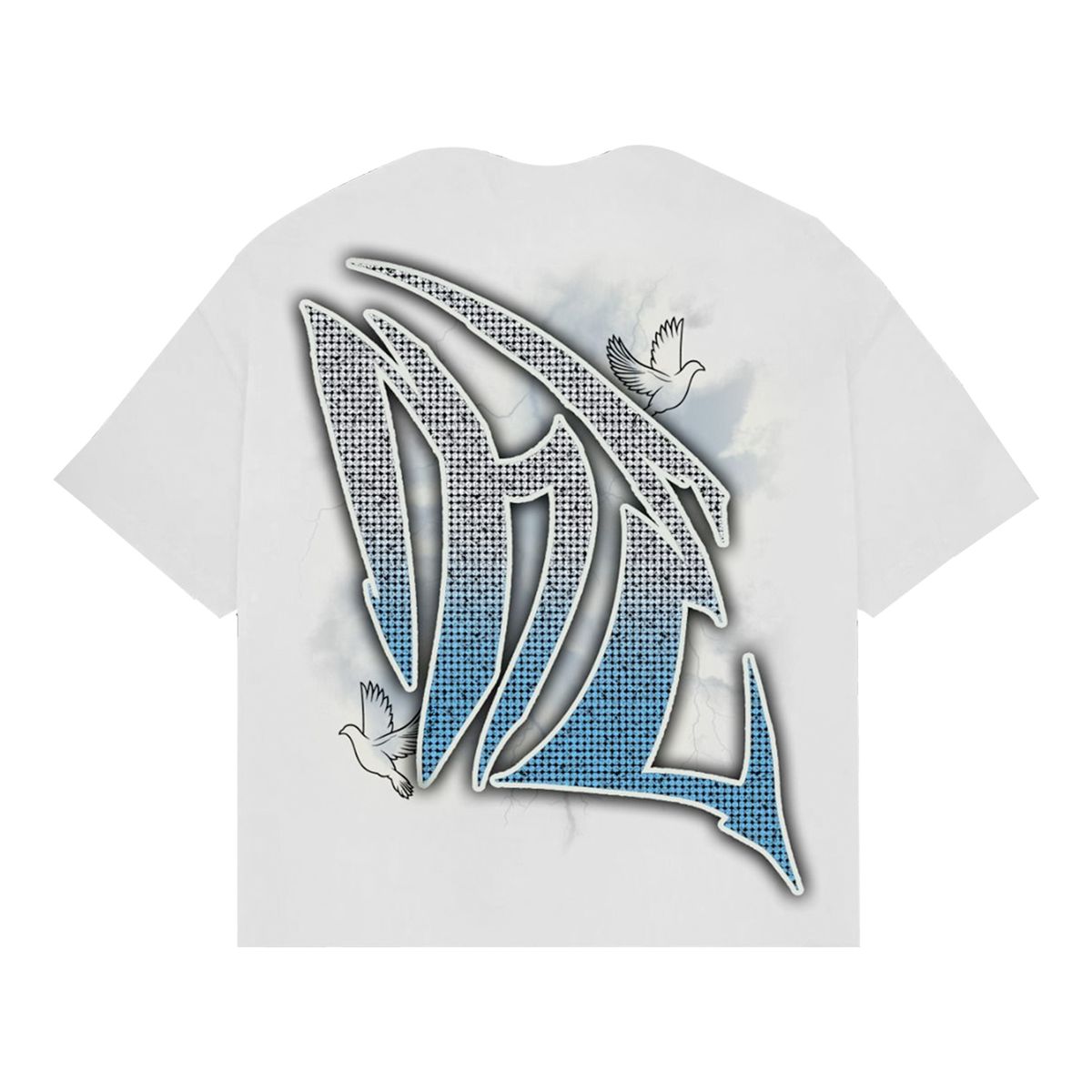 Mixed Emotion Dove Rhinestone Tee White