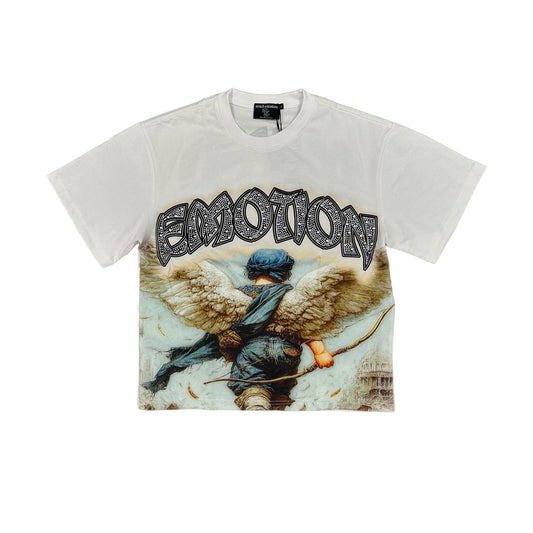 Mixed Emotion Arch Angel Rhinestone Tee White