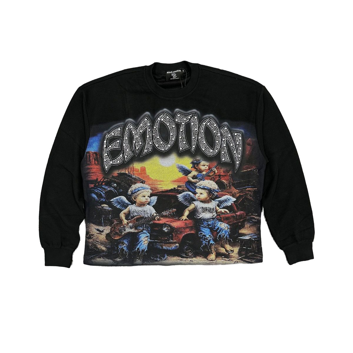 Mixed Emotion Sunrise Thermal Long Sleeve Tee Black