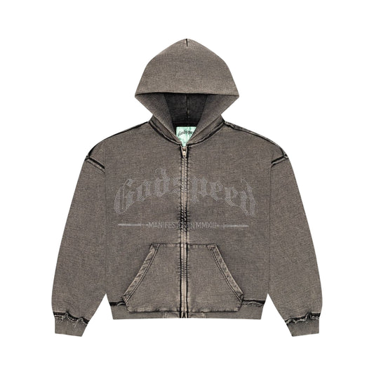 Godspeed OG Studded Zip Up Hoodie Dark Grey