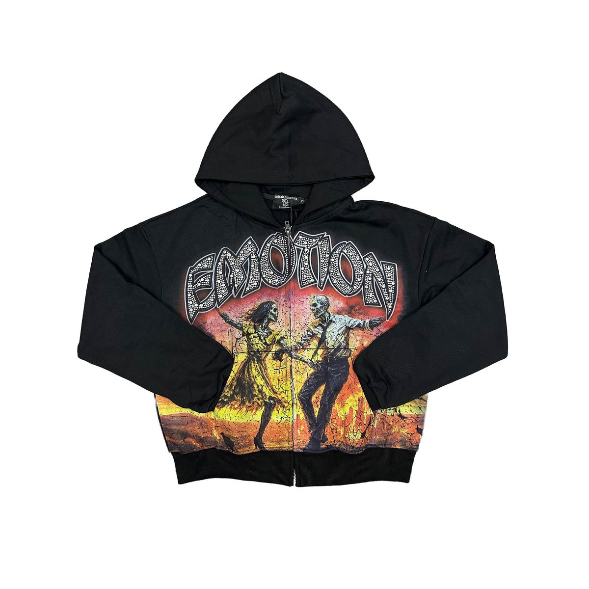 Mixed Emotion Last Dance Zip Up Hoodie Black