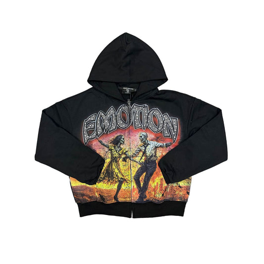 Mixed Emotion Last Dance Zip Up Hoodie Black