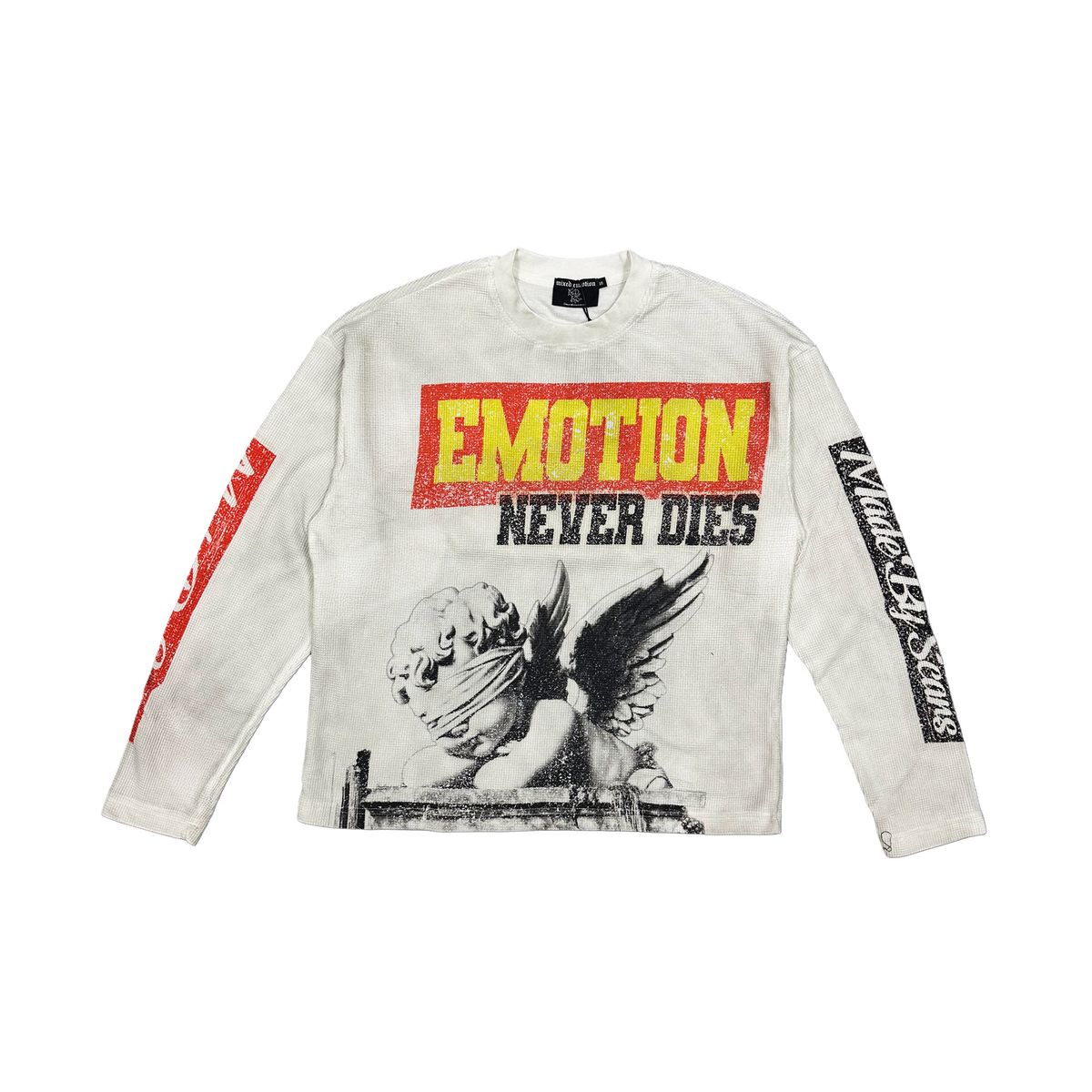 Mixed Emotion Dreams Thermal Long Sleeve Tee White