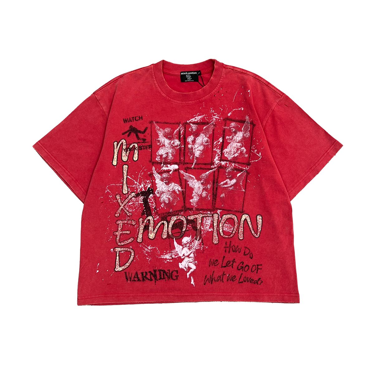 Mixed Emotion Crimson Warning Tee Red