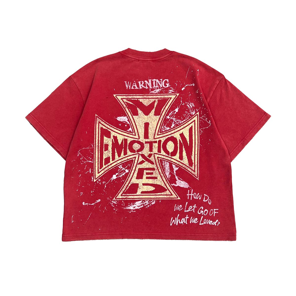 Mixed Emotion Crimson Warning Tee Red