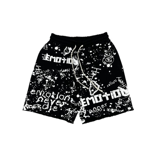 Mixed Emotion Graffiti Sweatshorts Black